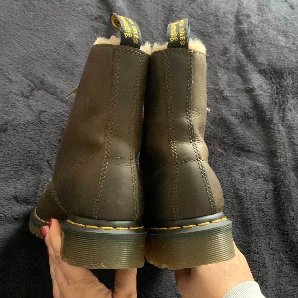 Dr. Martens 1460 Serena 8 Eye Boot Olive - Picture 7 of 12